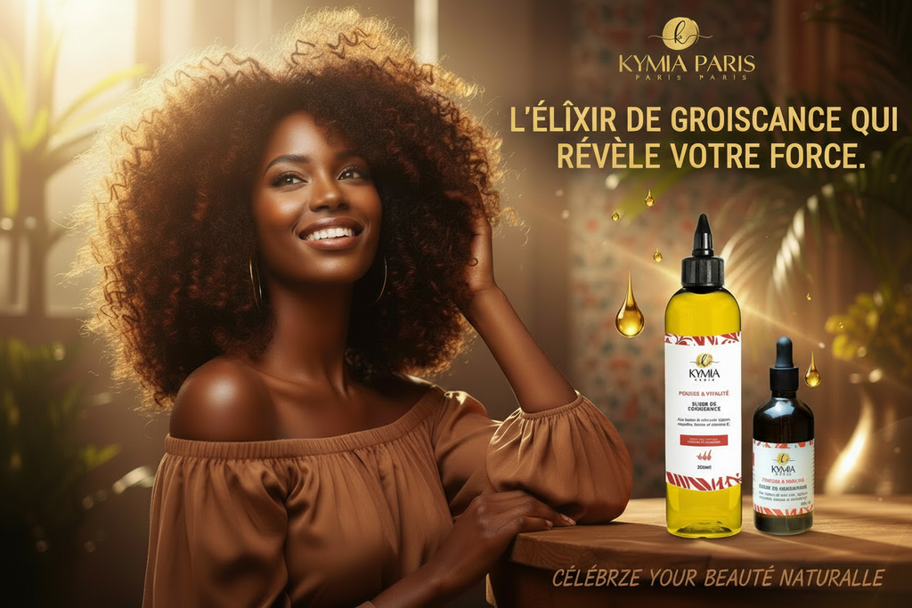 Bannière Kymia Paris avec modèle et élixirs - version améliorée