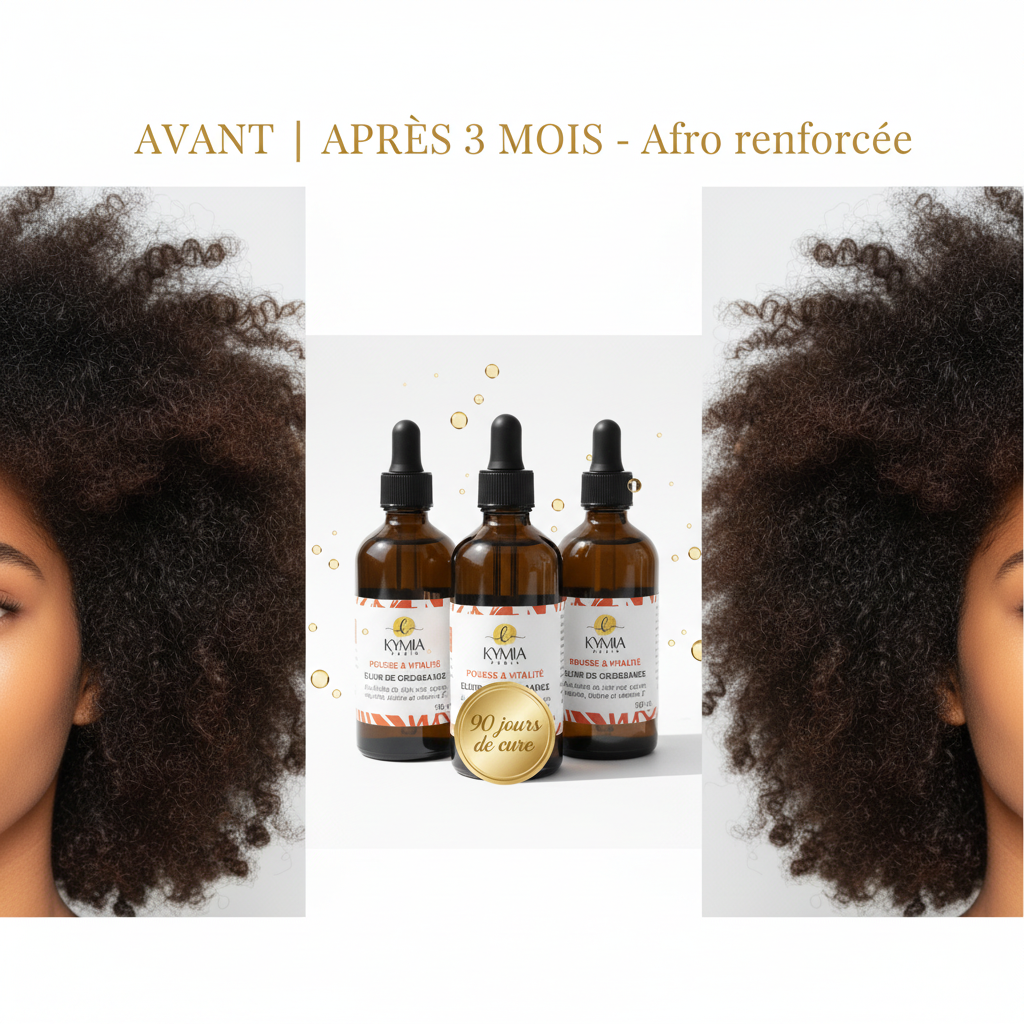 PACK CURE POUSSE 3 MOIS - Avant Après afro naturelle renforcée