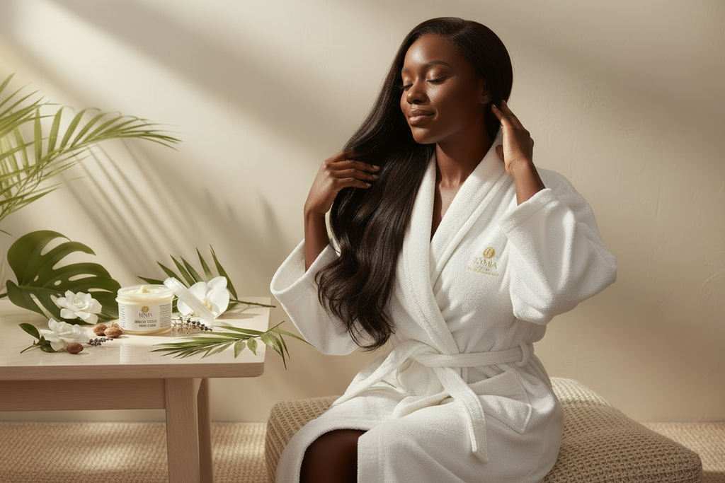 Moment self-care avec pot Huile de Coco 100% Bio Kymia Paris