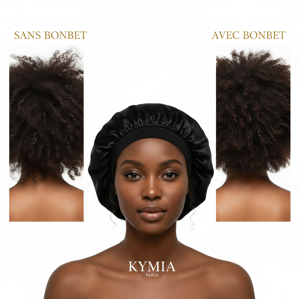 Bonnet Satin - Avant Après avec produit original