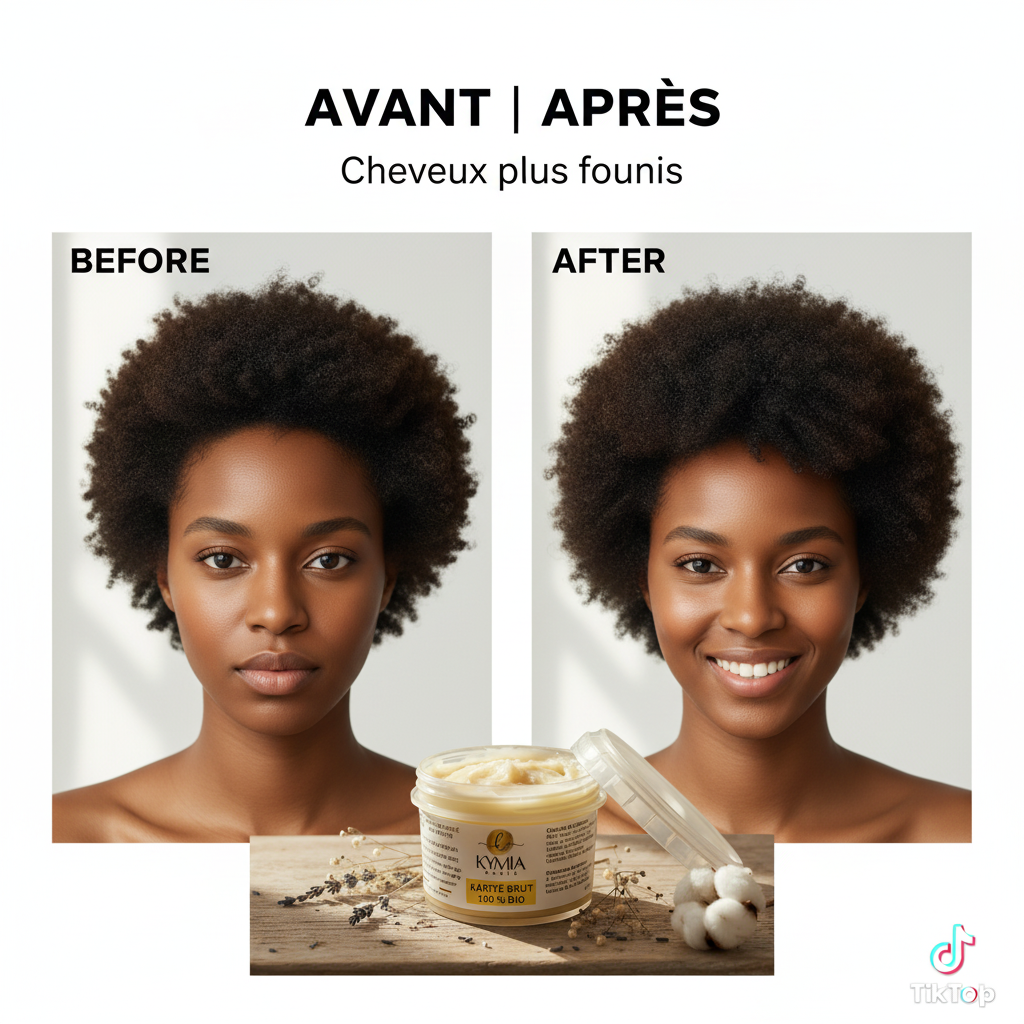 Beurre de Karité 200g - Avant Après afro courte plus fournie