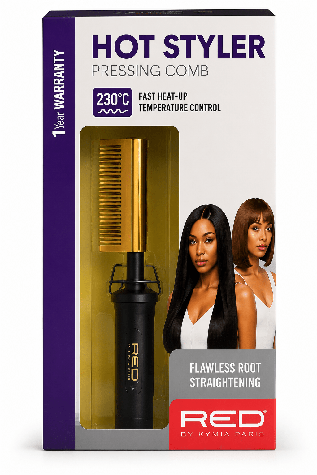 Red Kiss by Kymia Paris – Hot Styler Peigne Chauffant Lissant Professionnel 230°C - Kymia Paris